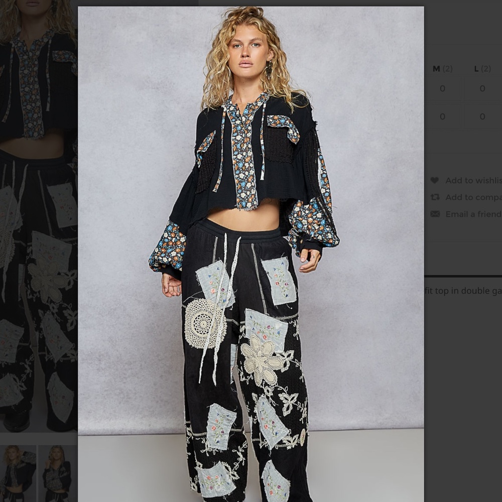 New POL Black Jacket with Floral Pattern - Picture 8 of 8